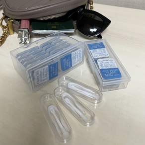 편리한 원데이렌즈 보관함과 흡착봉 세트 렌즈 집게 렌즈수납함, 1개, 흰색