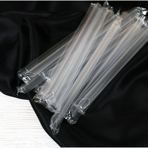 제이스톤 개별포장 투명 사선 버블티 빨대 스트로우 12mm x 21cm, 1개, 200개
