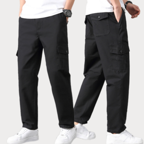 Amlition 남자 빅사이즈 카고 바지 순면 스판 밴딩 슬랙스 팬츠 60-105kg
