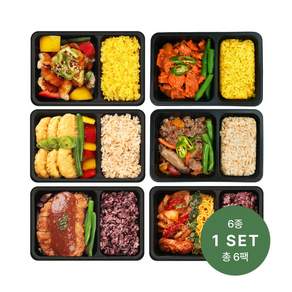 넉넉소반 베스트6종 직장인을 위한 단백질 점심 냉동 간편 프리미엄 도시락, 351g, 6개