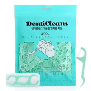 가성비가브랜드다 덴티클린스 개운한 민트 치실 휴대용 케이스 세트, 2세트, 400개입, 8cm