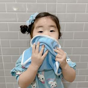 국내제작어린이집턱받이세면타월아기수건세수수건, 1개, 1개입, 옐로우