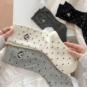 투니스 여성 도트 강아지 발목 양말 4개입