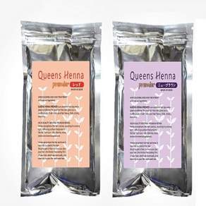 퀸즈 프리미어 헤나 한개사면 한개더(1+1) 천연헤나염색약 Queens henna 100G, 레드+브라운, 1개