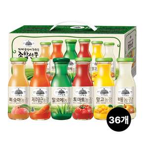 가야농장 주스 6종 종합선물세트, 180ml, 36개
