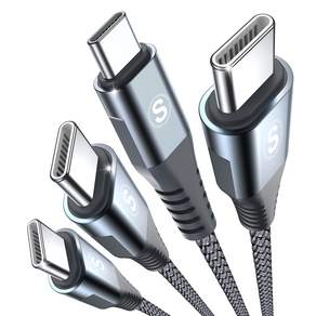 sweguard 타입 C to C PD 100W 초고속충전 케이블, 2개, 1m, 회색