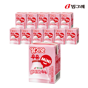 (소비기한 임박 07.15) 빙그레 미니 우유, 딸기맛우유 미니 12팩, 120ml