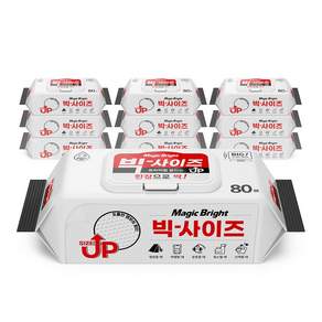 매직브라이트 도톰한 엠보싱 빅사이즈 물티슈 캡형, 60g, 80매입, 10개