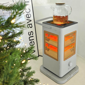 HUELLE 발터치 오방난로 가정용 사무실 전기히터 5방향 전기난로, 코지 그레이