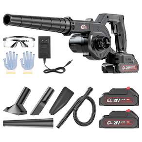 YUON 낙엽 무선 제설 충전 미니 송풍기 청소기 불고빨고 365 겸용 공기 주입기 강력 에어건 풀세트, 2.0Ah 배터리 2개 세트, 1개