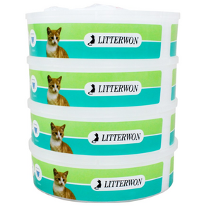 뉴리터원 고양이분변통 리터락커 호환 리필봉투 4개입, 4개, 화이트