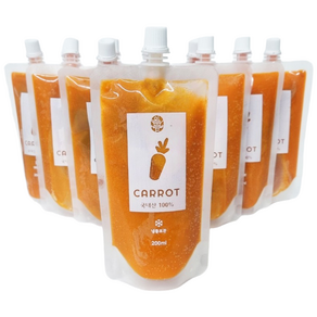 국내산 100% 착즙 당근주스 200ml x 20팩 물타지 않은 당근주스, 20개
