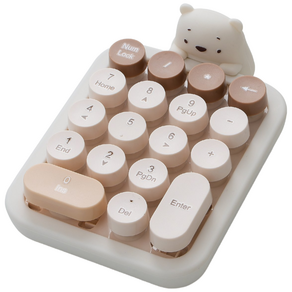 hoco. 무선 곰돌이 무선 USB 연결 숫자 키패드 노트북 키보드, 베이지, 520