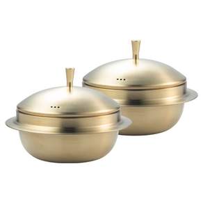 주방미학 수라간 솥밥 가마솥 2종 세트, 2개, 골드, 18cm