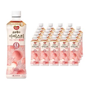 동원보성홍차 아이스티 제로 복숭아, 500ml, 24개