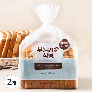 신세계푸드 부드러운 식빵, 380g, 2개