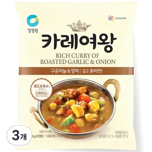 청정원 카레여왕 구운마늘&양파, 108g, 3개