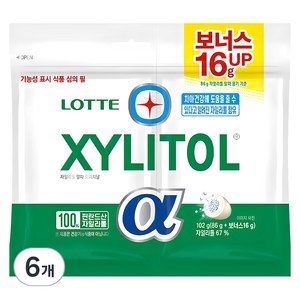 롯데자일리톨 알파 오리지날 리필, 102g, 6개