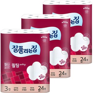 잘풀리는 집 퀄팅 롤화장지, 30m, 24롤, 3개