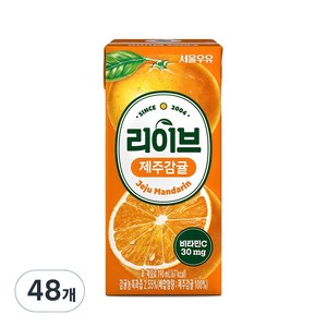 서울우유 리이브 제주감귤 주스, 190ml, 48개