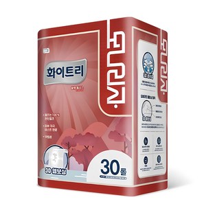 모나리자 화이트리 블랑 플러스 천연펄프 3겹 롤화장지, 30m, 30롤, 1개