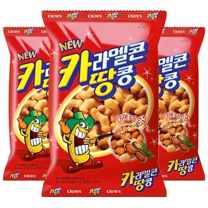 크라운 카라멜콘과땅콩 과자, 72g, 3개