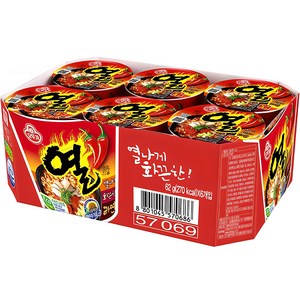 오뚜기 열라면 컵 62g, 6개