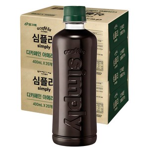 아카페라 심플리 디카페인 아메리카노 무라벨, 400ml, 40개