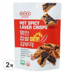 오희숙전통부각 명인 찹쌀 매운 김부각, 2개, 40g