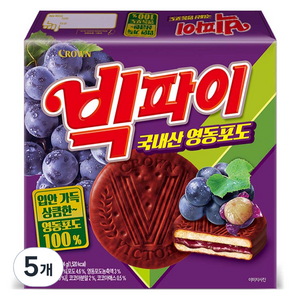 빅파이 영동포도 과자파이, 324g, 5개