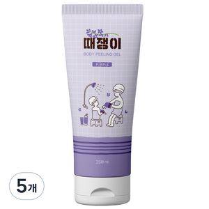 때쟁이 바디 필링젤 바디스크럽 퍼플 라벤더향, 250ml, 5개