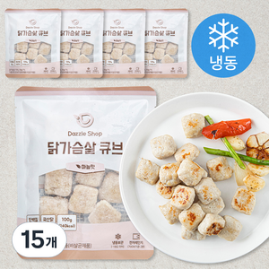 다즐샵 닭가슴살 큐브 마늘맛 (냉동), 100g, 15개