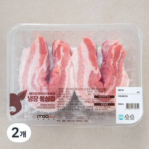 모아미트 캐나다산 보리먹인 암퇘지 삼겹살 에어프라이어용 (냉장), 600g, 2개