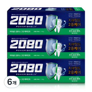 2080파워쉴드플러스그린페퍼민트, 6개, 140g