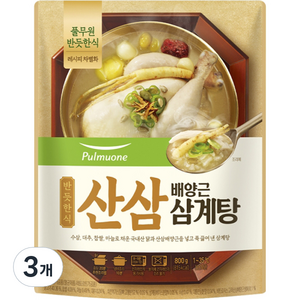 풀무원 반듯한식 산삼배양근 삼계탕 실온, 800g, 3개