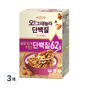 마켓오네이처 오 그래놀라 단백질 시리얼, 330g, 3개