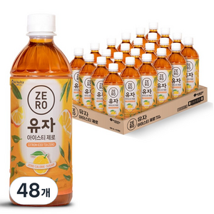 맥널티커피 유자 아이스티 제로, 48개, 500ml