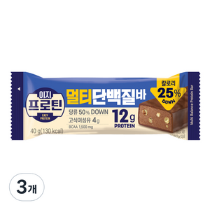 롯데웰푸드 이지프로틴 멀티단백질바, 40g, 3개