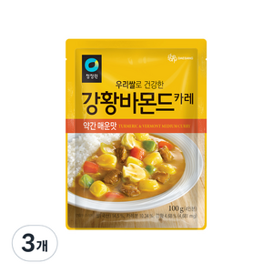 청정원 우리쌀 강황바몬드 카레 약간 매운맛, 100g, 3개