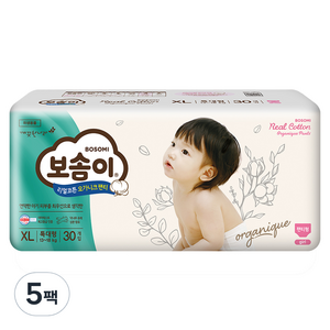 보솜이 리얼코튼 오가니크 팬티 여아용, 특대형(XL), 150매