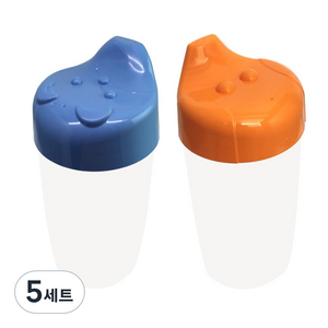 더본 수컵 하드 스파우트 컵 250ml, 하늘색, 오렌지색, 5세트