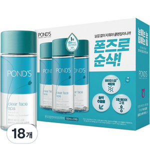 폰즈 클리어 훼이스 스파립앤아이 메이크업 리무버, 120ml, 18개