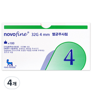 노보노디스크 노보파인 멸균주사침 4mm 32G 100p, 4개