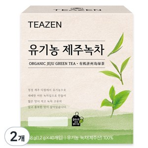 티젠 유기농 제주녹차, 1.2g, 40개입, 2개