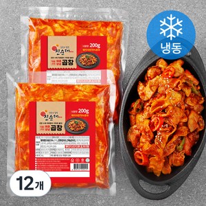 강창구찹쌀진순대 창구식품 직화구이 매콤양념 곱창 (냉동), 200g, 12개