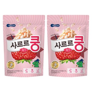베베쿡 유아용 사르르쿵 과자, 딸기맛, 23g, 2개