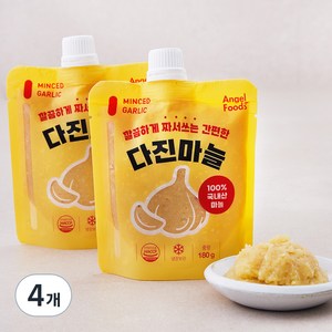 엔젤식품 짜서쓰는 다진마늘, 180g, 4개