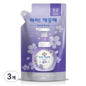 아이깨끗해 핸드워시 리필 블루밍퍼플, 200ml, 3개