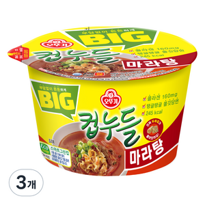 오뚜기 빅컵누들 마라탕 용기 71.3g, 3개