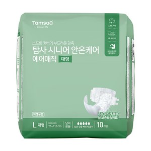 탐사 시니어 안온케어 테이프형 성인기저귀, 대형, 10매입, 1개